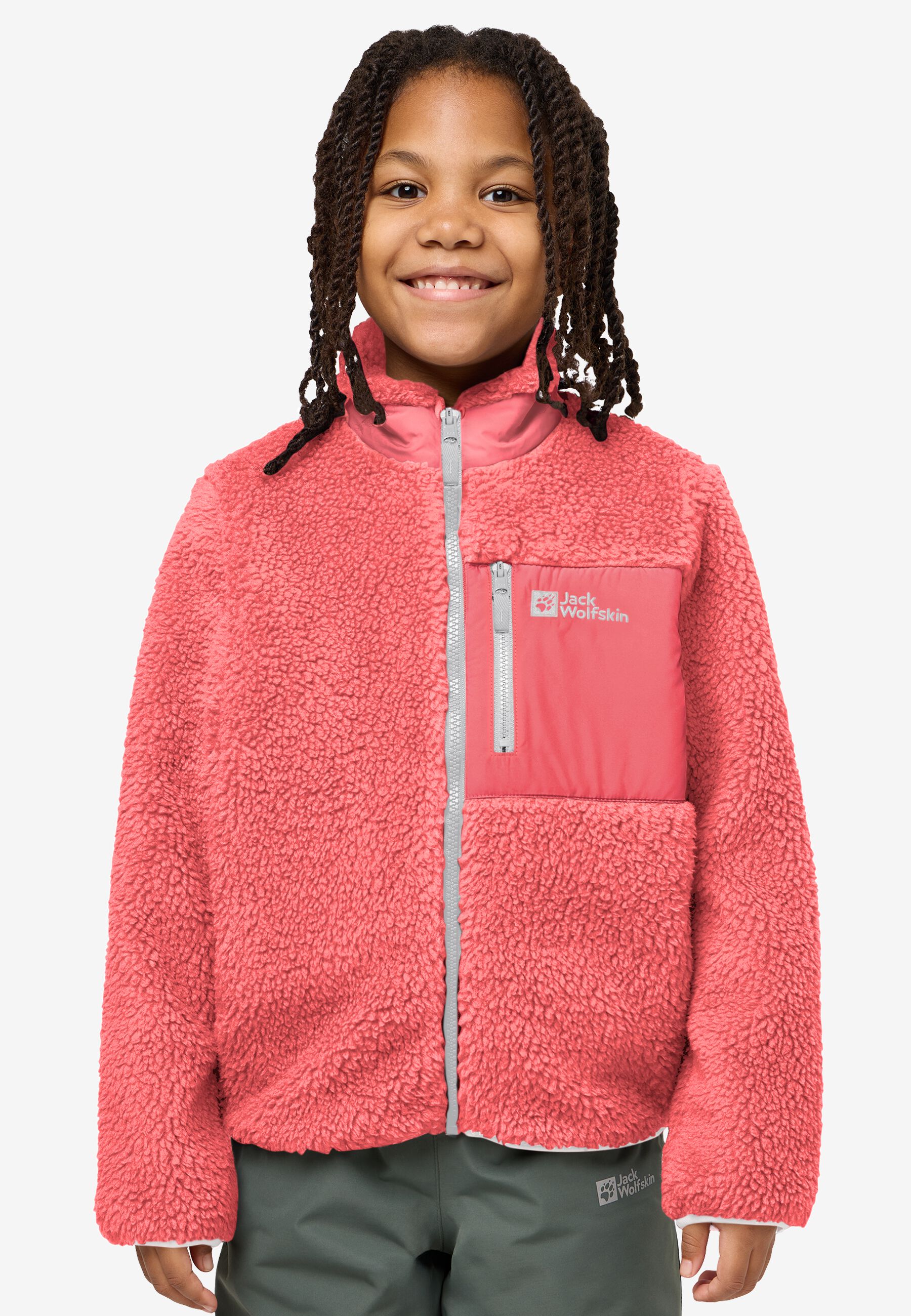 ICE CURL JACKET K sunset coral 176 Kids' fleece jacket Kids
